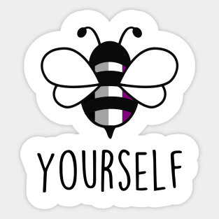 Cute Bee YourSelf Asexual Bee Gay Pride LGBT Rainbow Gift Sticker